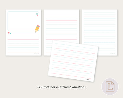 Primary Large Lined Writing Sheets and Journal Page Printable