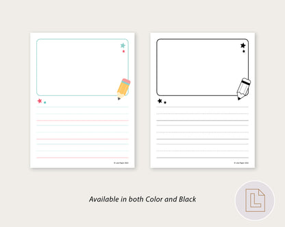Primary Large Lined Writing Sheets and Journal Page Printable